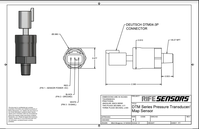 Rife 3 Bar Dtm Series Map Sensor 1 8