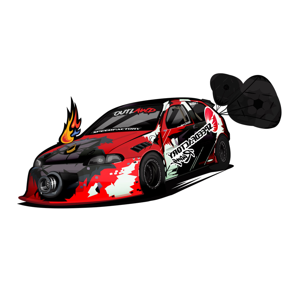 SpeedFactory Racing 2024 OUTLAWD Civic Decal