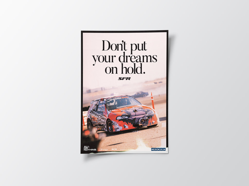 SpeedFactory Racing "Keep Dreaming" Motivational Poster