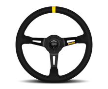 Load image into Gallery viewer, Momo MOD08 Steering Wheel 350 mm -  Black Suede/Black Spokes/1 Stripe