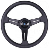 Nardi Classic Steering Wheel - 330mm Leather w/Black Spoke & Ring and Grey Stitch