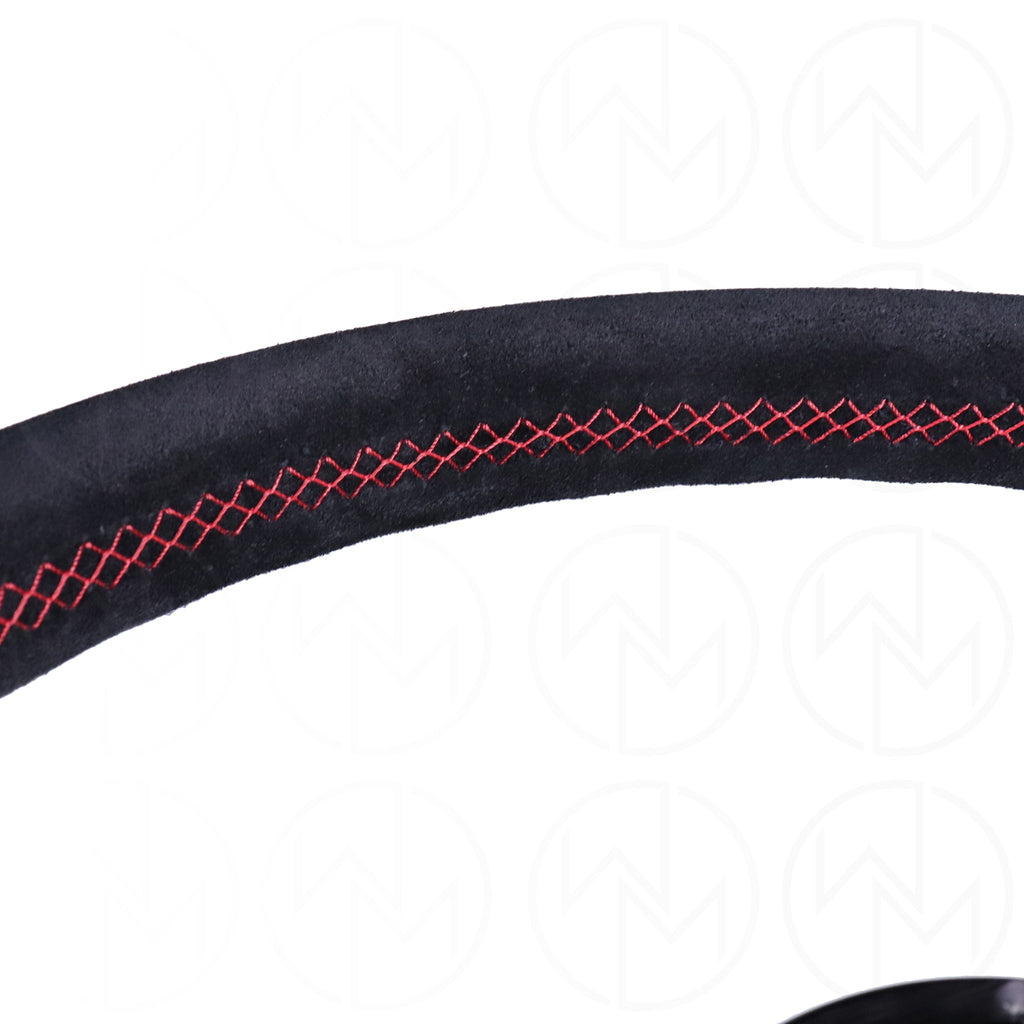 Nardi Competition Steering Wheel - 330mm Suede w/Red Stitch