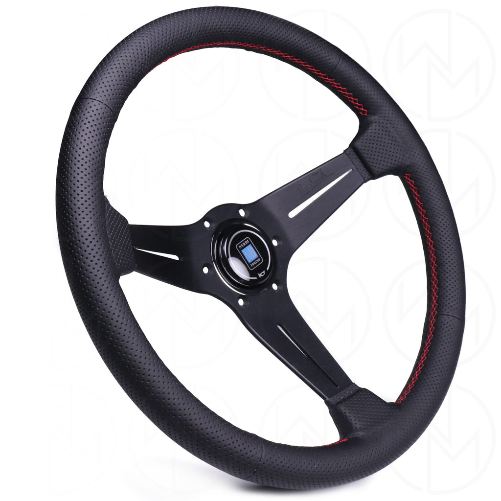 Nardi Sport Rally Deep Corn Steering Wheel - 350mm Perforated Leather w/Red Stitch