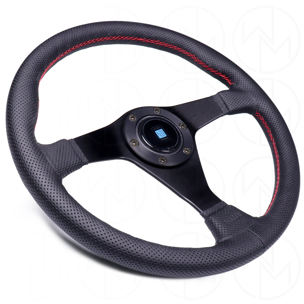 Nardi Gara Steering Wheel - 350mm Perforated Leather w/Red Stitch