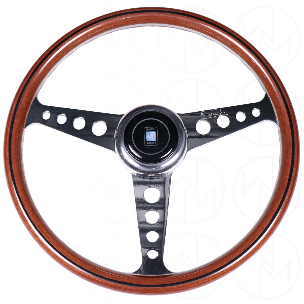 Nardi Classic Anni '60 Wood Steering Wheel - 360mm Polished Spokes w/Round Holes