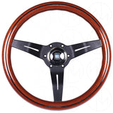 Nardi Wood Deep Corn Steering Wheel - 330mm Black Spokes