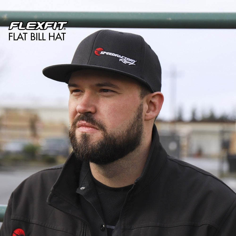 SpeedFactory Racing Logo Flex Fit or Flat - SpeedFactoryRacing – Hat Bill Curved